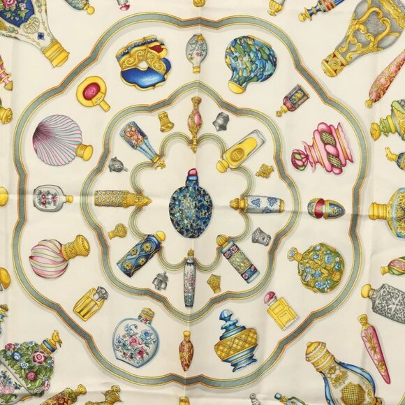 HERMES Carre 90 Scarf ""Qu importe le flacon"" Silk Pink Auth 135496 - Picture 9 of 14